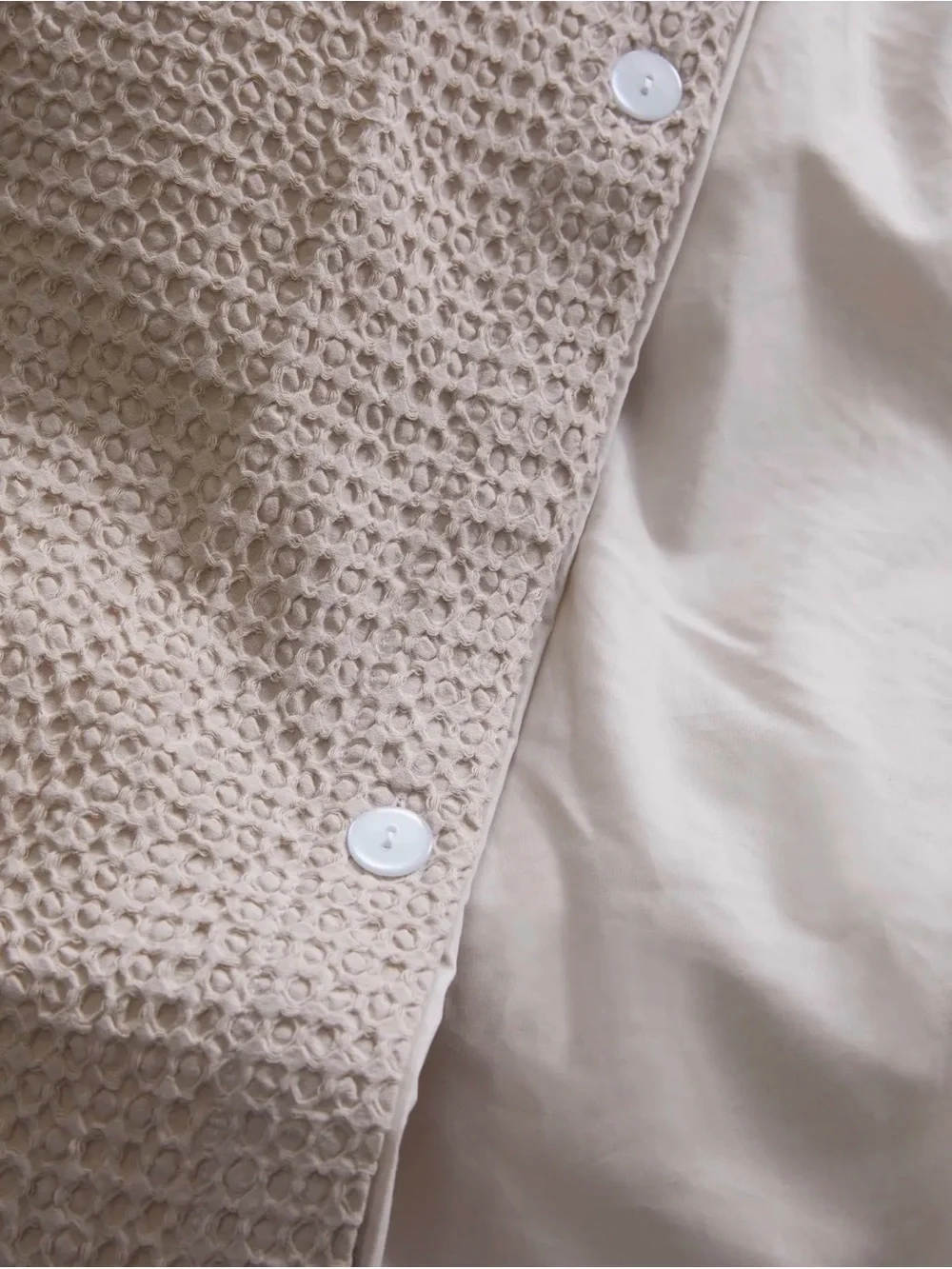 Quince Organic Luxe Honeycomb Duvet Cover Set Full/Queen | Sand | Cotton